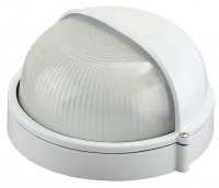 Светильник уличный Светозар влагозащищенный с верхним защитным кожухом, круг, цвет белый, 60Вт SV-57261-W