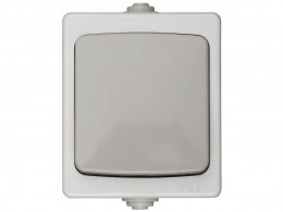 Выключатель Светозар Аврора одноклавишный, IP44, цвет серо-белый, 10А/~250В SV-54332-W