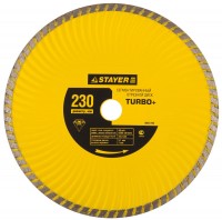 Круг отрезной алмазный Stayer "TURBO+", сегментированный, сухая и влажная резка, для УШМ, 22,2х105мм 3663-105