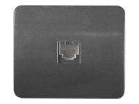 Розетка одинарная телефонная Светозар ГАММА, без вставки и рамки, цвет темно-серый металлик SV-54117-DM