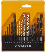 Набор Stayer Standart: Сверла комбинированные, дерево (4-5-6-8-10мм), металл (2-3-4-6-8мм), бетон (4-5-6-8-10мм), 16 предметов 29720-H16