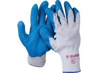 Перчатки Зубр рабочие с резиновым рельефным покрытием, размер XL 11260-XL