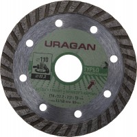 Круг отрезной алмазный Uragan "ТУРБО", для УШМ, 105х22,2мм 909-12131-105