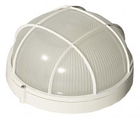 Светильник уличный Светозар влагозащищенный с решеткой, круг, цвет белый, 100Вт SV-57257-W