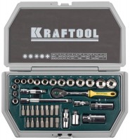 Набор торцовых головок Kraftool INDUSTRIE QUALITAT (3/8) универсальный, Cr-V, пластиковый кейс, 38 предметов 27973-H38-1