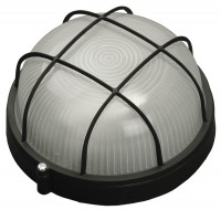 Светильник уличный Светозар влагозащищенный с решеткой, круг, цвет черный, 60Вт SV-57255-B