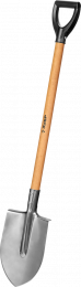 Лопата штыковая Зубр "Мастер-НС" из нержавеющей стали, деревянный черенок, с рукояткой 39447