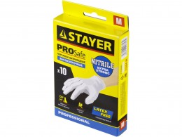 Перчатки Stayer Profi нитриловые экстратонкие, M, 10шт 11204-M