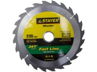 Диск пильный Stayer Master FAST-Line по дереву, 235x30мм, 24Т 3680-235-30-24