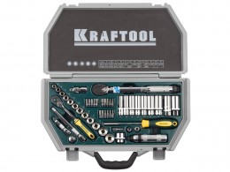 Набор торцовых головок Kraftool INDUSTRIE QUALITAT (3/8) универсальный, Cr-V, пластиковый кейс, 49 предметов 27975-H49