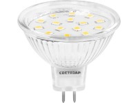 Лампа светодиодная Светозар LED technology, цоколь GU5.3, теплый белый свет (3000К), 220В, 3Вт (25) 44550-25_z01