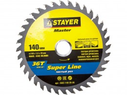Диск пильный Stayer Master SUPER-Line по дереву, 140x20мм, 36T 3682-140-20-36