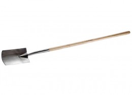 Лопата штыковая Зубр Эксперт, прямоугольная из нержавеющей стали, деревянный черенок из ясеня, 290х180х1470мм 4-39415