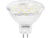 Лампа светодиодная Светозар LED technology, цоколь GU5.3, яркий белый свет (4000К), 230В, 3Вт (25) 44555-25_z01