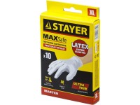Перчатки Stayer Master латексные экстратонкие, XL, 10шт 11206-XL