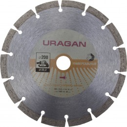 Круг отрезной алмазный Uragan сегментный, для УШМ, 105х22,2мм 909-12111-105