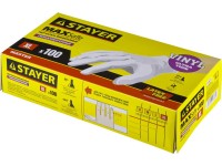 Перчатки Stayer Master виниловые экстратонкие, XL, 100шт 11207-XL