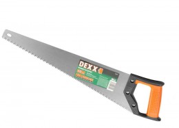 Ножовка DEXX по дереву, двухкомп рукоятка, заточенный разведенный зуб универсальной формы, объемная закалка, 5TPI, 475мм 1502-47