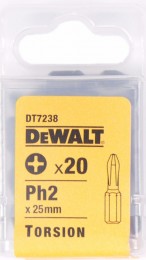 Бита DeWalt Рh2, хв-6-ти гран 1\4", 25мм, 20шт DT 7238