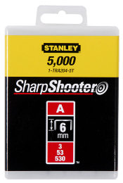 Скобы для степлера 6мм тип "А" (5/53/530) 1000шт Stanley