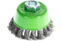 Щетка на УШМ Сибртех чашка крученая 75мм с резьбой М14 MX746247