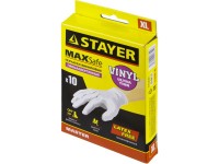 Перчатки Stayer Master виниловые экстратонкие, XL, 10шт 11208-XL