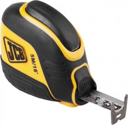 Рулетка JCB, автостоп, двусторонняя шкала, двухкомпонентный корпус, 8м JMS004