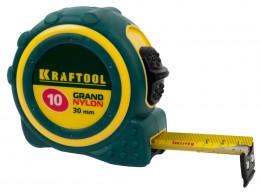 Рулетка Kraftool Expert "GRAND", двухкомпонентный корпус, двусторонняя шкала, нейлоновое покрытие, 10мх30мм 3412-10_z01