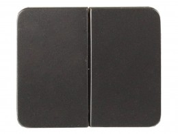 Выключатель двухклавишный Светозар ГАММА, без вставки и рамки, цвет темно-серый металлик, 10A/~250B SV-54134-DM