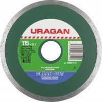 Круг отрезной алмазный Uragan сплошной, влажная резка, 22,2х180мм 36695-180