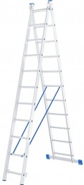 Лестница двухсекционная алюминиевая Сибртех 2 х 11 ступеней
