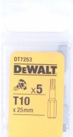 Бита DeWalt Тоrх Т10, хв-6-ти гран 1\4", 25мм, 5шт DT 7253