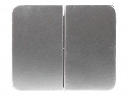 Выключатель двухклавишный Светозар ГАММА, без вставки и рамки, цвет светло-серый металлик, 10A/~250B SV-54134-SM