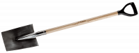 Лопата трапециевидная Зубр Профессионал из нержавеющей стали, деревянный черенок, с рукояткой 4-39412