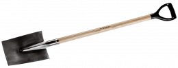 Лопата трапециевидная Зубр Профессионал из нержавеющей стали, деревянный черенок, с рукояткой 4-39412