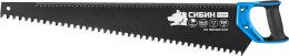 Ножовка по пенобетону (пила) Сибин 650 мм, специальный особостойкий трапециевидный зуб, шаг 16мм 15057