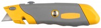 Нож Stayer Profi металлический корпус, с выдвижным трапециевидным лезвием, 5 запасных лезвий 09233