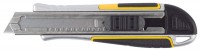 Нож Stayer Profi обрезиненная рукоятка Super Grip,метал. корпус,автостоп,допфиксатор,кассета на 6 лезвий,18мм 09146