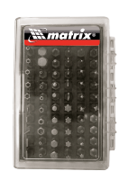Набор бит с магнитным держателем, CrV,61шт Matrix