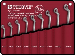 Набор ключей гаечных накидных изогнутых серии ARC в сумке, 6-24 мм, 9 предметов Thorvik W2S9TB