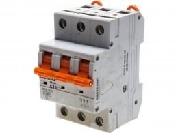 Выключатель автоматический Светозар 3-полюсный, 16 A, C, откл. сп. 10 кА, 400 В SV-49073-16-C