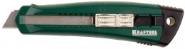Нож Kraftool Pro с сегментированным лезвием Solingen, металлический корпус, кассета с 3 лезвиями, 18 мм 09195_z01