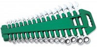 Набор ключей гаечных комбинированных трещоточных на держателе, 8-24 мм, 16 предметов Jonnesway W45516S
