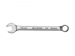 Ключ гаечный комбинированный Stayer Master, хромированный, 15мм 27085-15